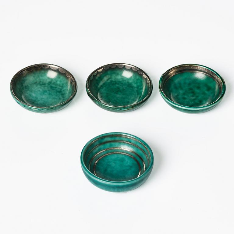Wilhelm Kåge, a collection of ceramic, mostly "Argenta", 49 pieces, Gustavsberg, Sweden, 1930's-60's.