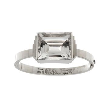 798. A Wiwen Nilsson sterling and rock crystal bangle, Lund 1942.