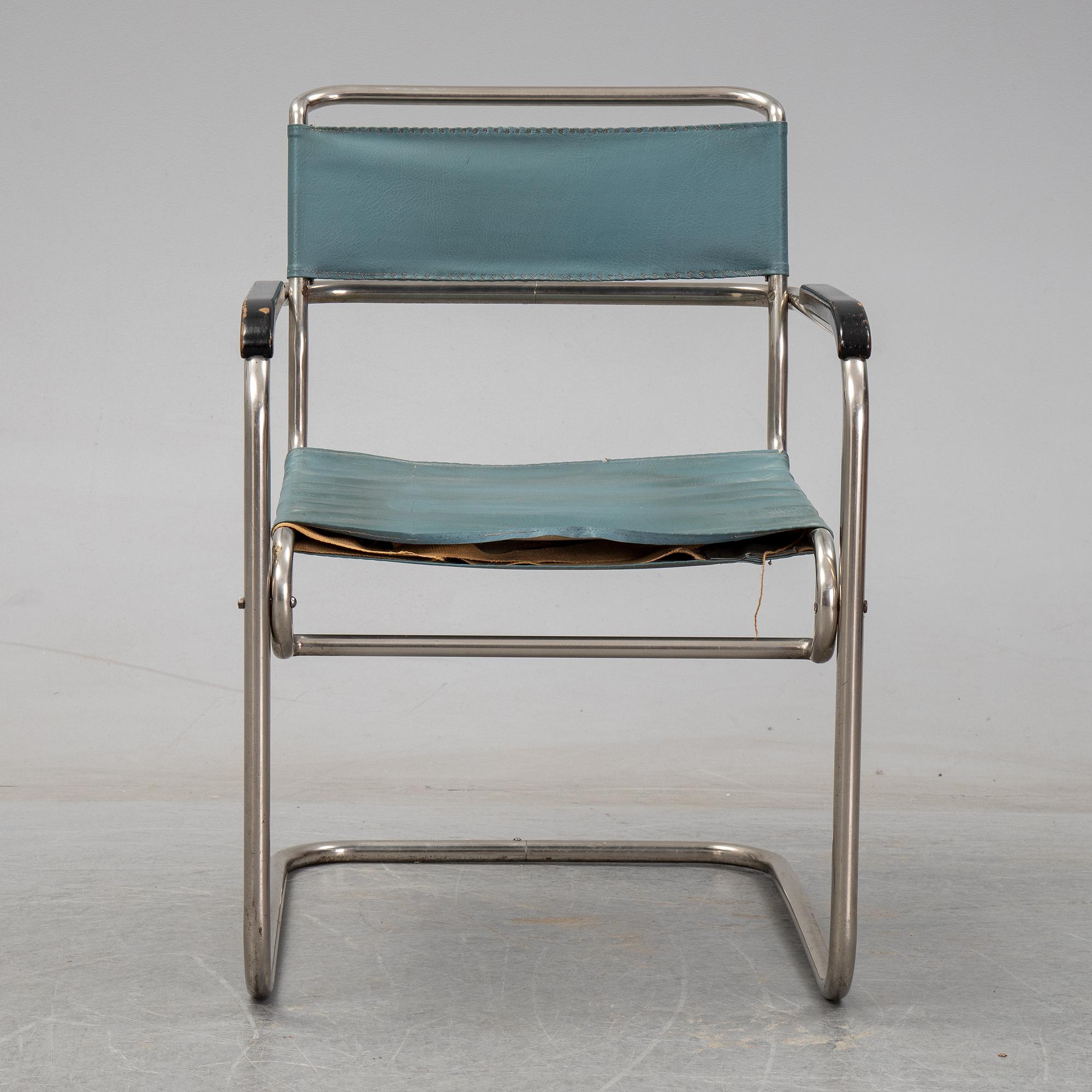 A tubular steel armchair, 1930's.