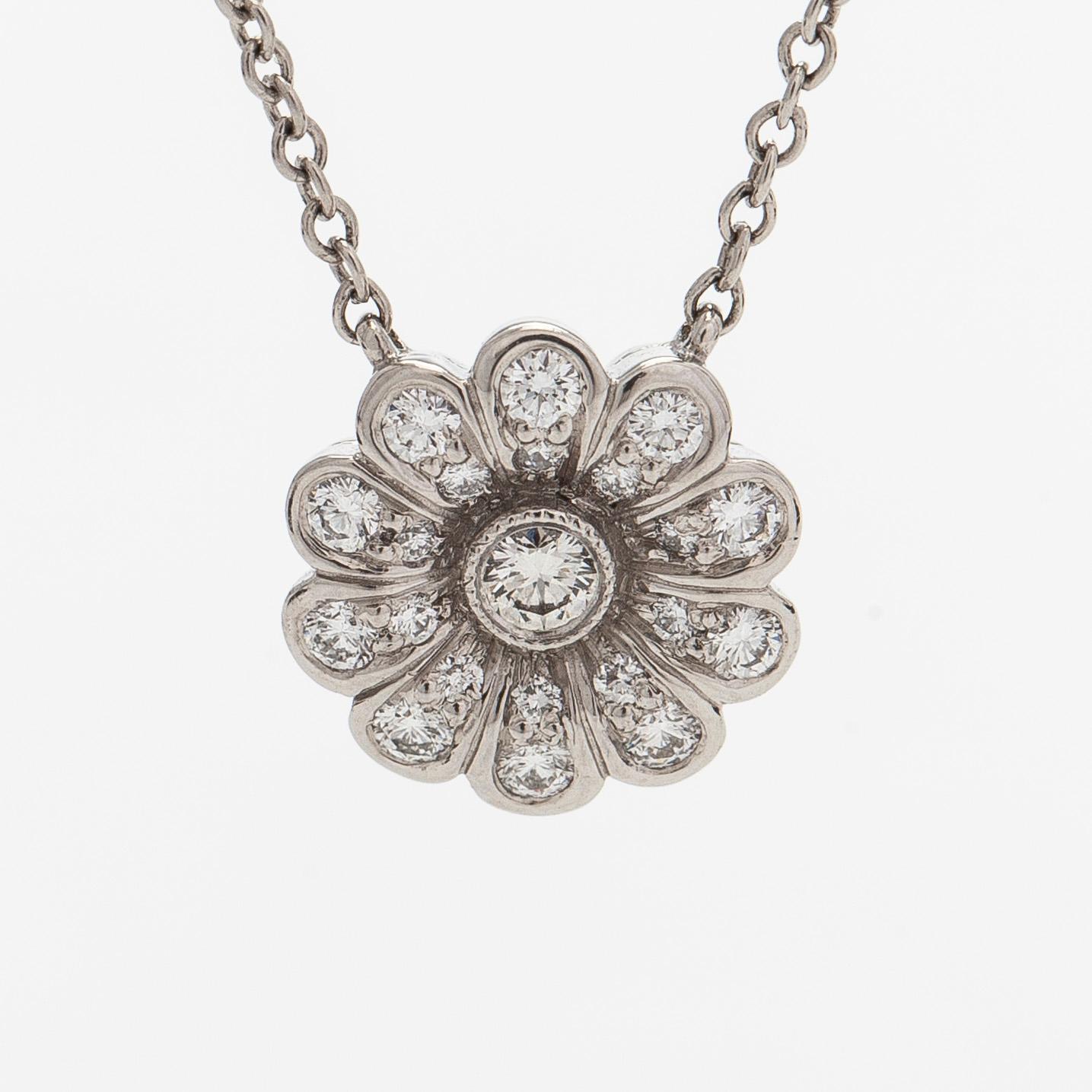Tiffany & Co, a platinum necklace with brilliant-cut diamonds.