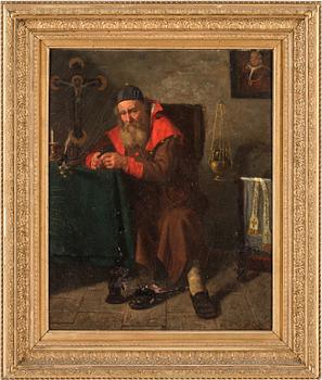 OKÄND KONSTNÄR, olja på duk, otydlig signatur, 1800-tal.