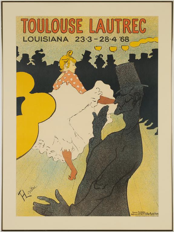 Henri de Toulouse-Lautrec, after. A lithographic exhibition poster, Bengtsons Litografiska AB, Stockholm, 1968.