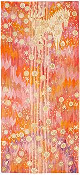 Barbro Nilsson, VÄVD TAPET, "Atomkraft - Atomkraften", gobelängvariant, ca 246,5 x 108,5 cm, signerad AB MMF BN.