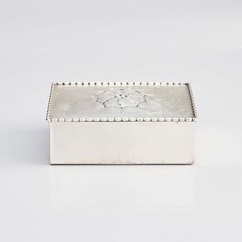 Georg Jensen, an 830/1000 silver box, Copenhagen 1915-1919, design nr 39, Swedish import marks GAB F.