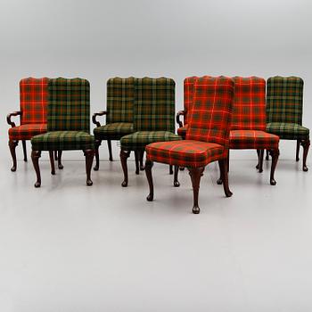 STOLAR, 5 st och KARMSTOLAR 3 st, England, 1900-talets andra hälft.