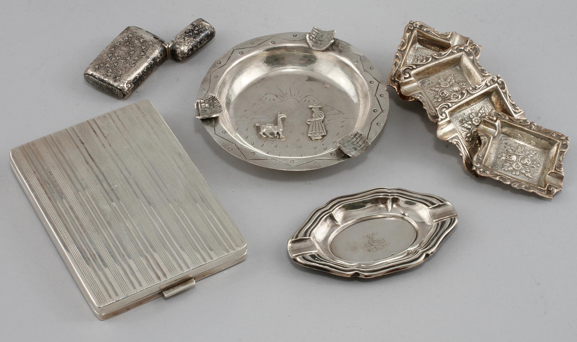 PARTI SILVER, 10 delar, 1900-tal. Vikt 350 gram (exklusive spegel).
