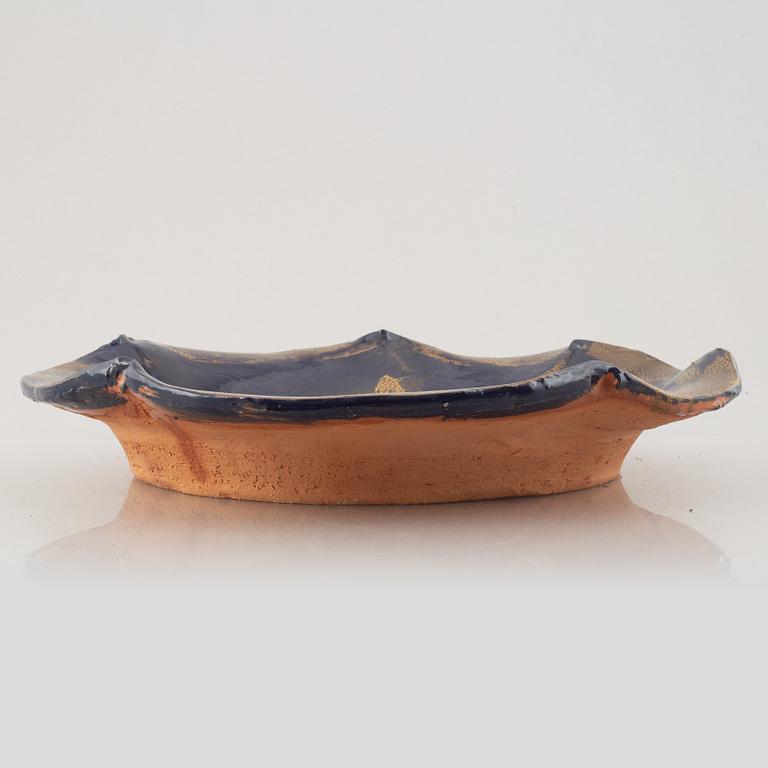 Hertha Hillfon, a bowl, glazed stoneware, signed.