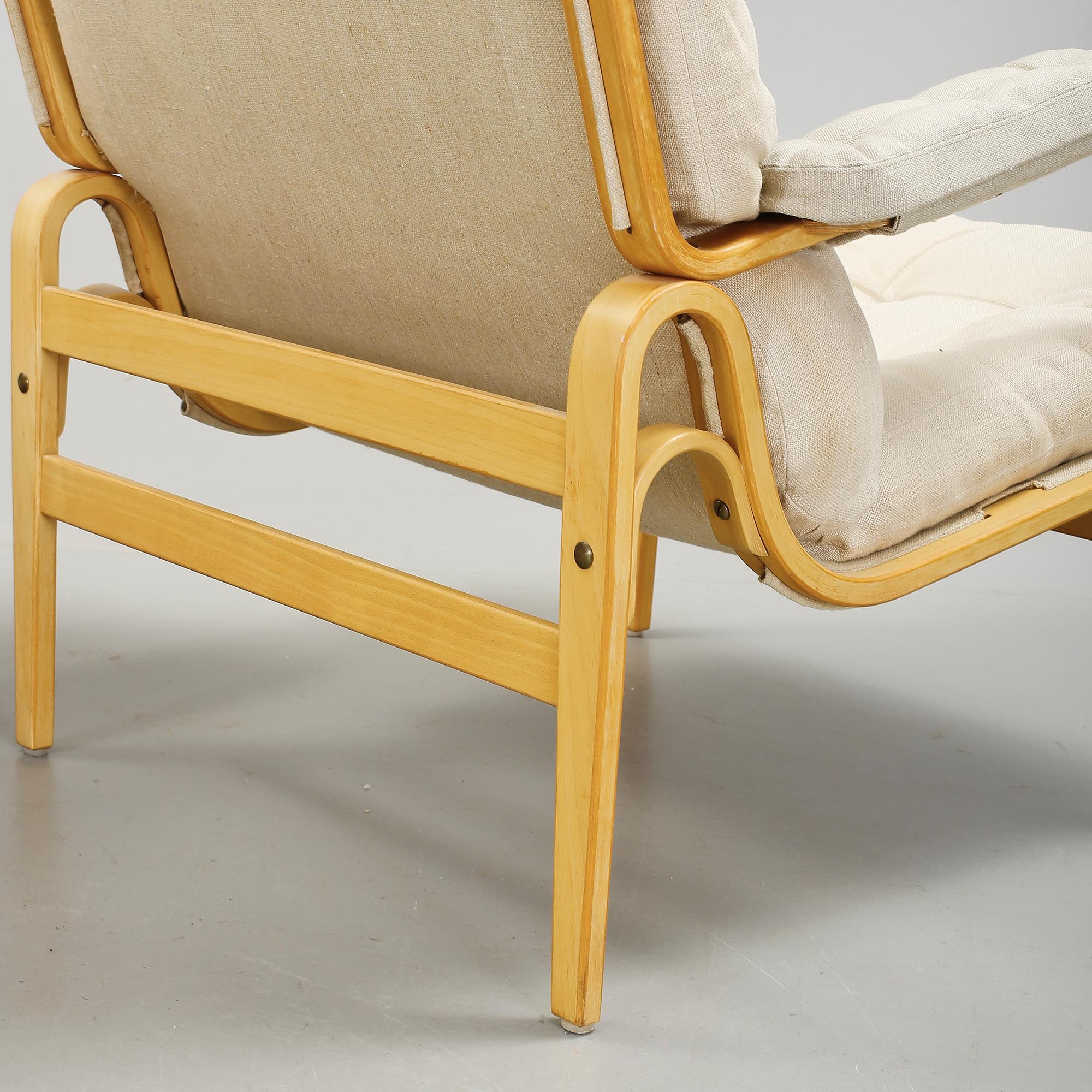 FÅTÖLJER, ett par, samt FOTPALL, "Ingrid", Bruno Mathsson.