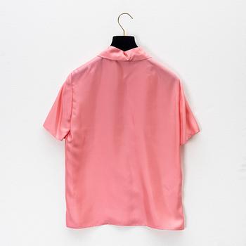 Prada, a pink silk blouse, size 36.