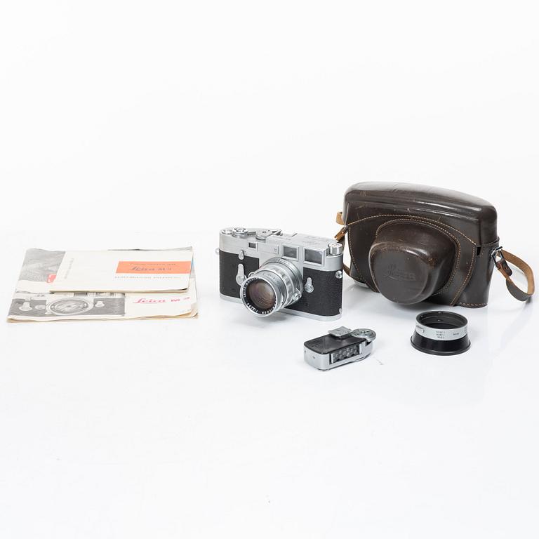 A Leica M3 camera with lens and accessories, Ernst Leitz, Wetzlar, Germany, 1960.