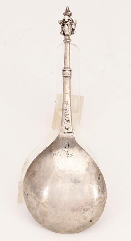 SUPSKED, silver, Nicolaus Brun, verksam 1633-1662 i Västerås. Vikt ca 36 gram.
