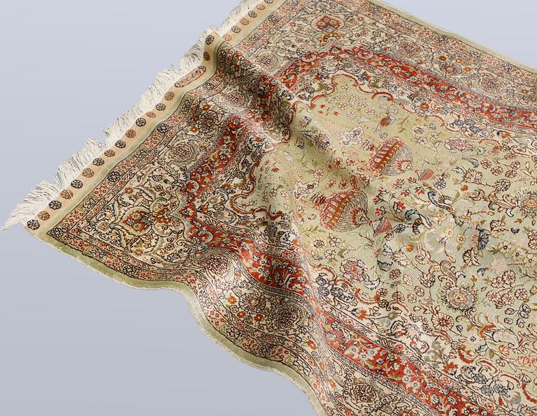 Matta, orientalisk, silke, ca 126 x 91 cm.