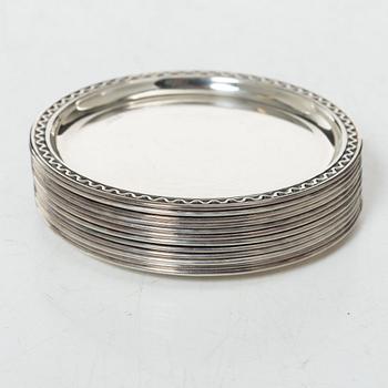 A set of twelve Swedish silver coasters, marks of GAB, Stockholm 1962-1962.