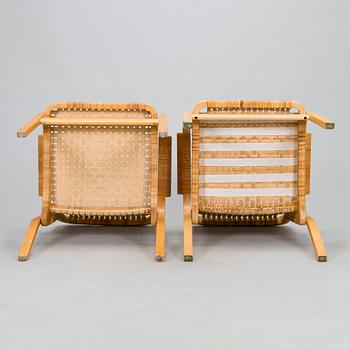 Alvar Aalto, two late 20th century '45' armchairs for Artek.