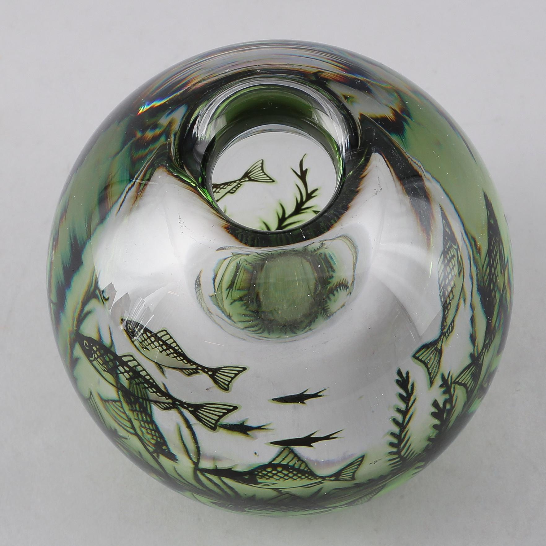 VAS, glas, Fiskgraal, Edward Hald, Orrefors, signerad.