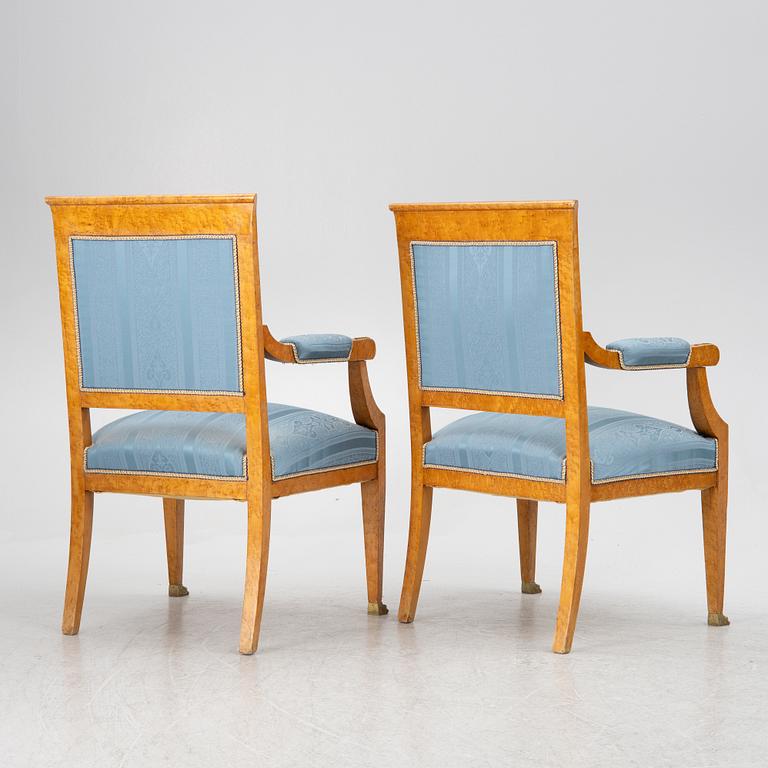 Salon group, 6 pieces, Empire style, around 1900.