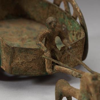 A bronze carriage pulled by horses, presumably Scythian, about 700 B.C. - 200 A.D.