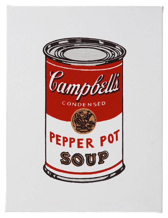 Richard H. Pettibone, "Andy Warhol, '32 Cans of Campbell's Soup', 1962".