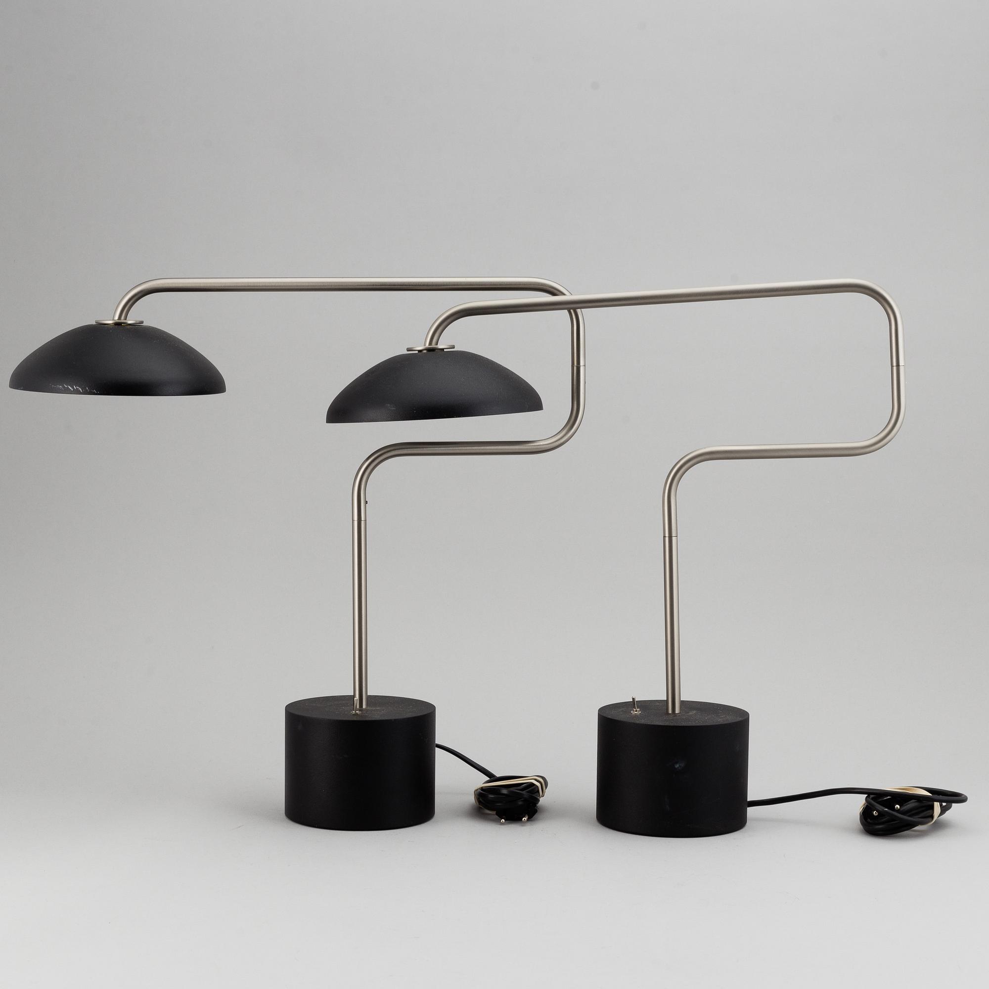 A pair of 'Suma' table lamps by Santa & Cole.