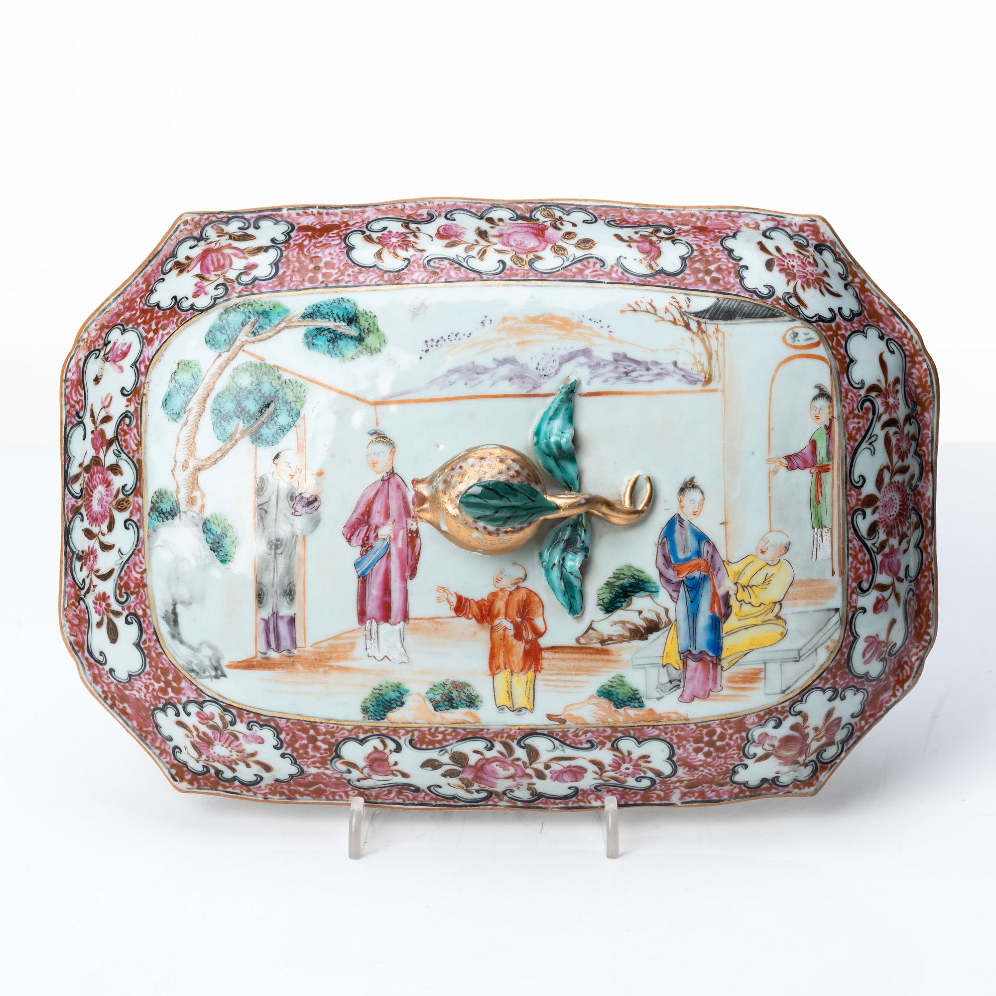 A famille rose tureen with cover, Qing dynasty, Qianlong (1736-95).