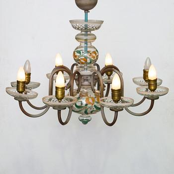 Paavo Tynell, A 1940s chandelier, for Taito and Kauklahden Lasitehdas, Finland.