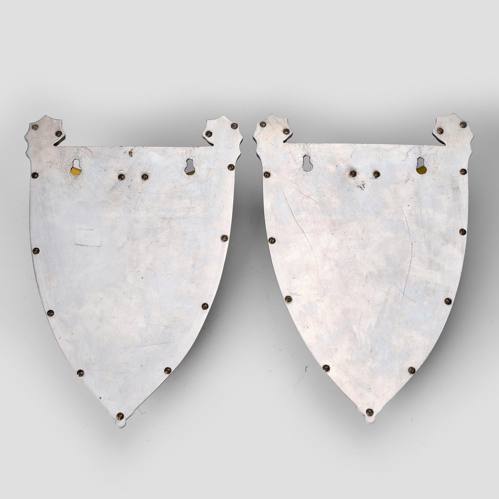 Emile Gallé, vägglampor, ett par, Nancy, Frankrike, Art Nouveau, 1900-talets början.