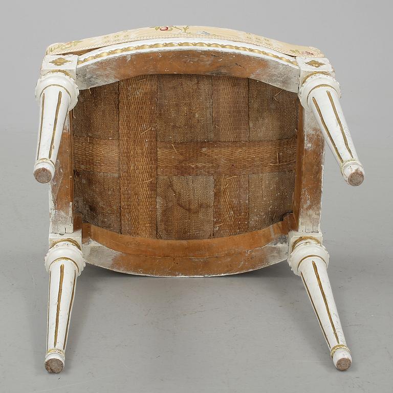 TABURETT, gustaviansk, Carl Johan Wadström (1758-1816), stolmakare i Stockholm.