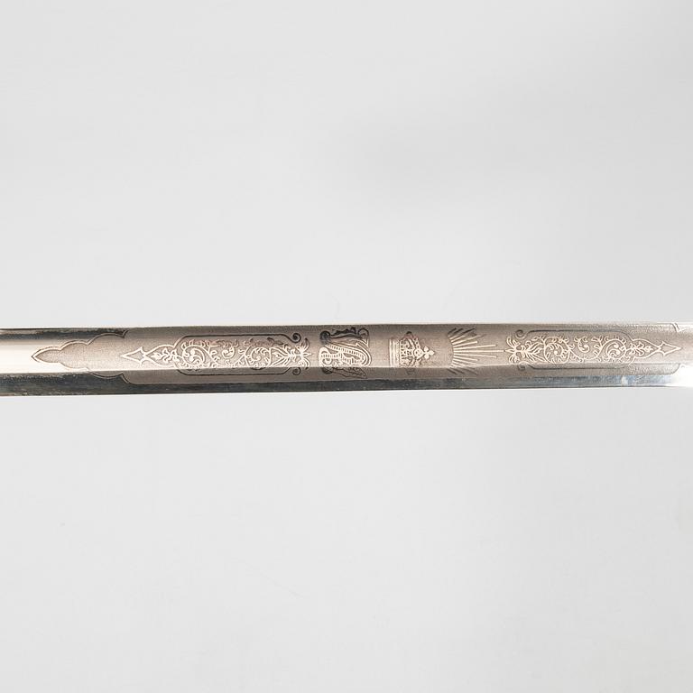 Sabel, brittisk, m/1822 för infanteri officer, med balja.