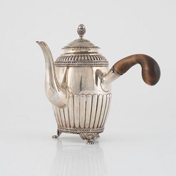 Johan Petter Grönwall, kaffekanna, silver, sengustaviansk, Stockholm 1833.