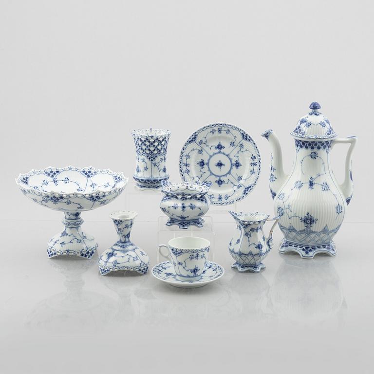 A 30-piece porcelain "Blue fluted", half and full lace coffee service, Royal Copenhagen, Denmark.