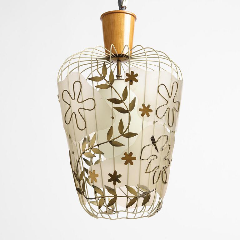 Hans Bergström, a rare ceiling lamp model "5A", ateljé Lyktan, Åhus, 1940s.