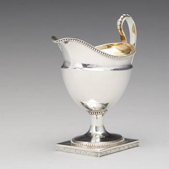 Petter Eneroth, gräddkanna, silver, Stockholm 1791. Sengustaviansk.