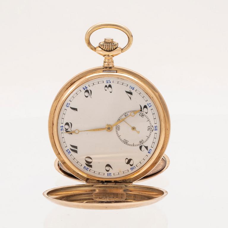 A 14K pocket watch, 53 mm.