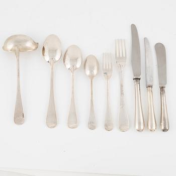GAB, cutlery, 81 pcs, silver, "Svensk (Rund)" model, Stockholm, circa mid-20th century.