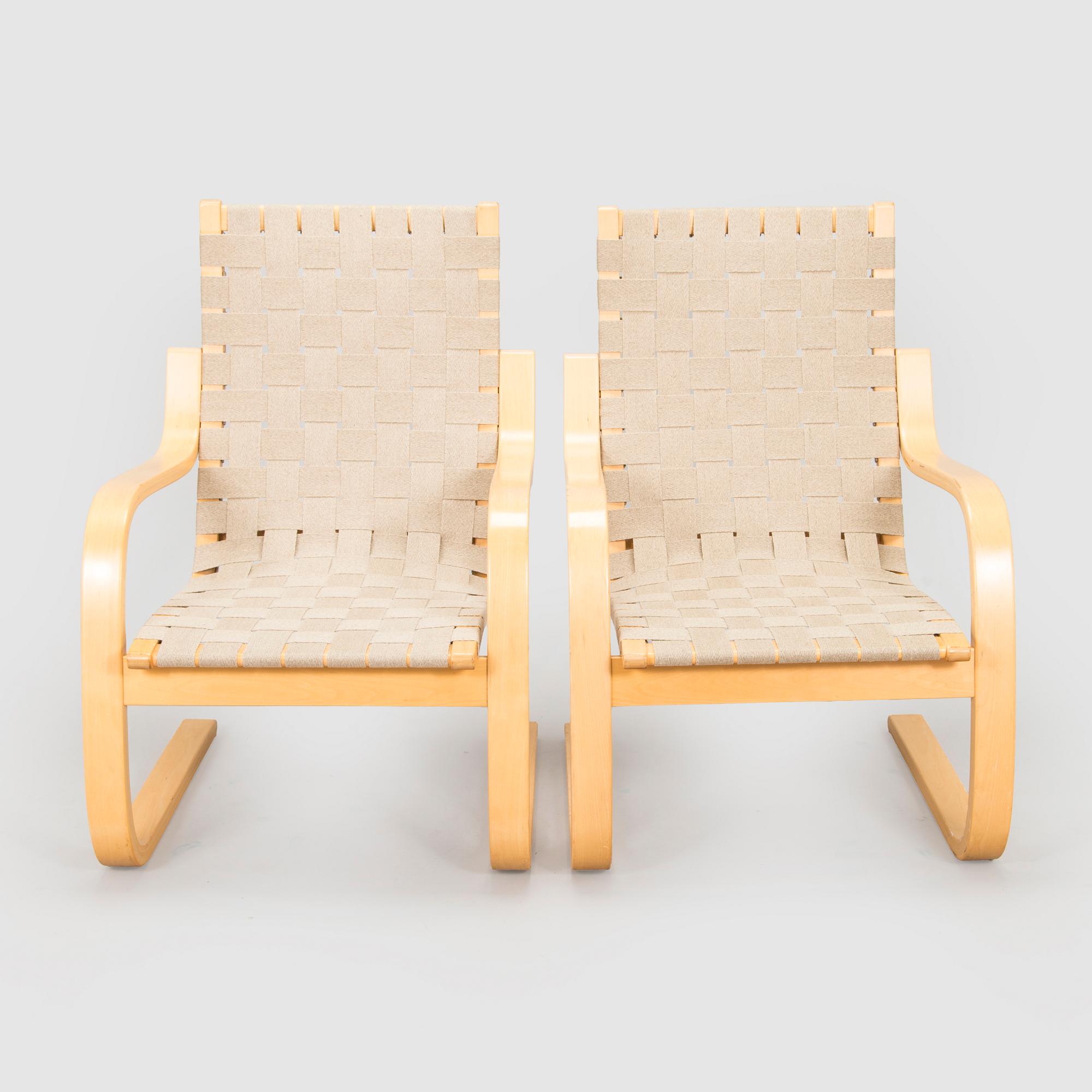 Alvar Aalto, Fåtöljer ett par, modell 406 för Artek 1970-tal.