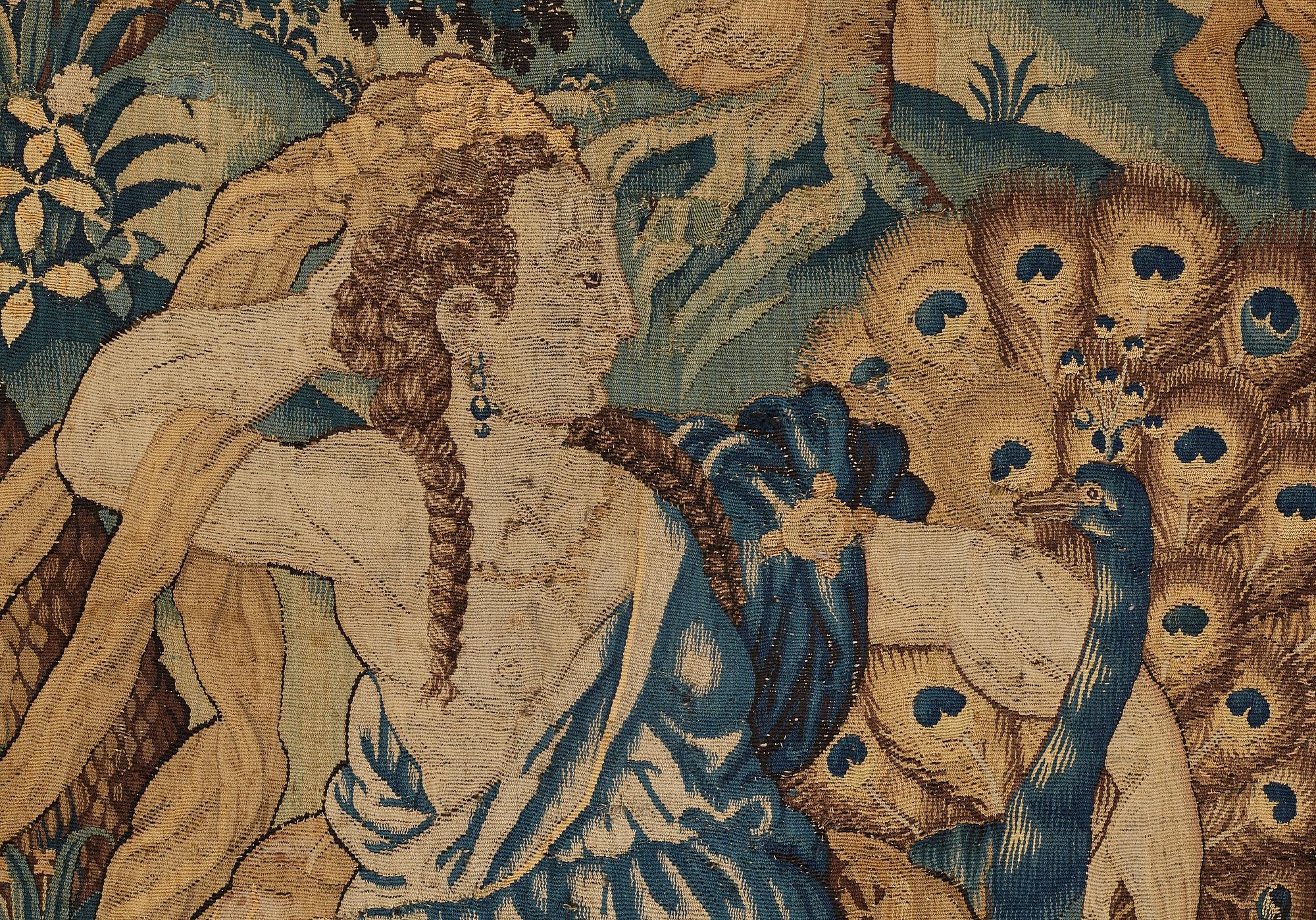 A TAPESTRY FRAGMENT, tapestry weave, ca 256,5 x 115 cm, Flanders/France the 17th century.