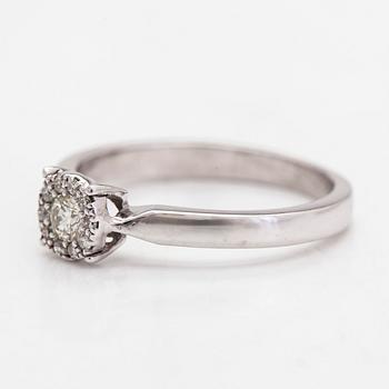 Ring, 14K vitguld, diamanter totalt ca 0.15 ct enligt gravyr.