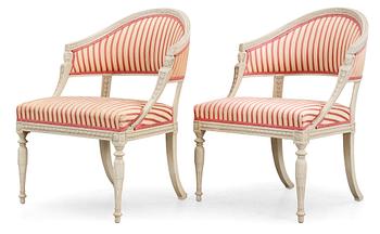 A pair of late Gustavian armchairs by E. Ståhl.