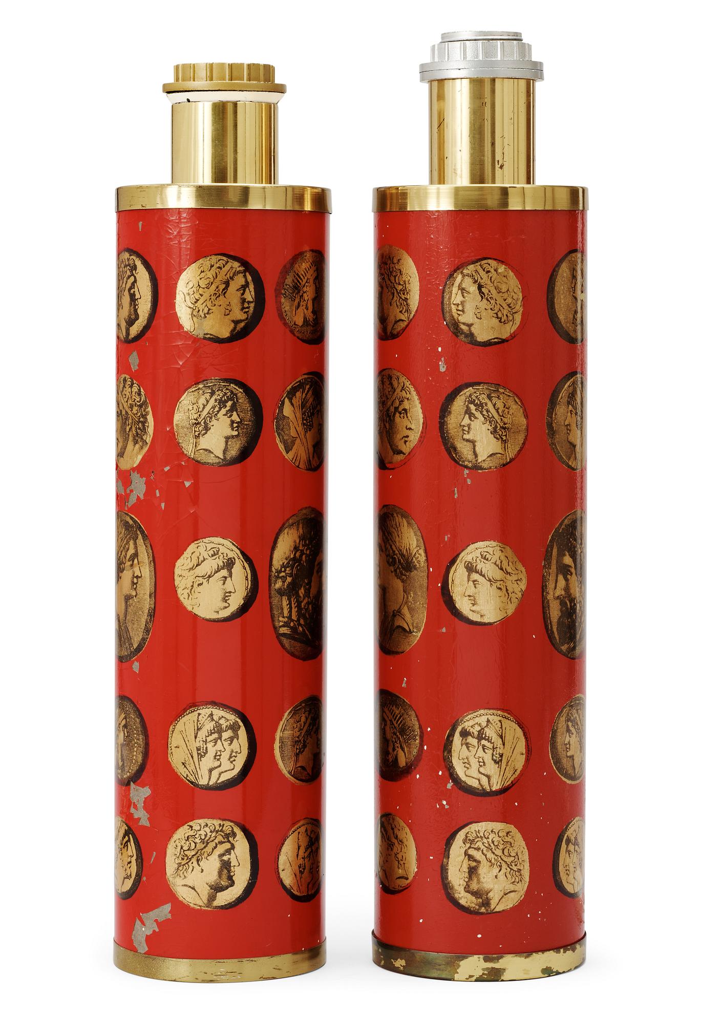 Two Piero Fornasetti table lamps, Milano, Italy.