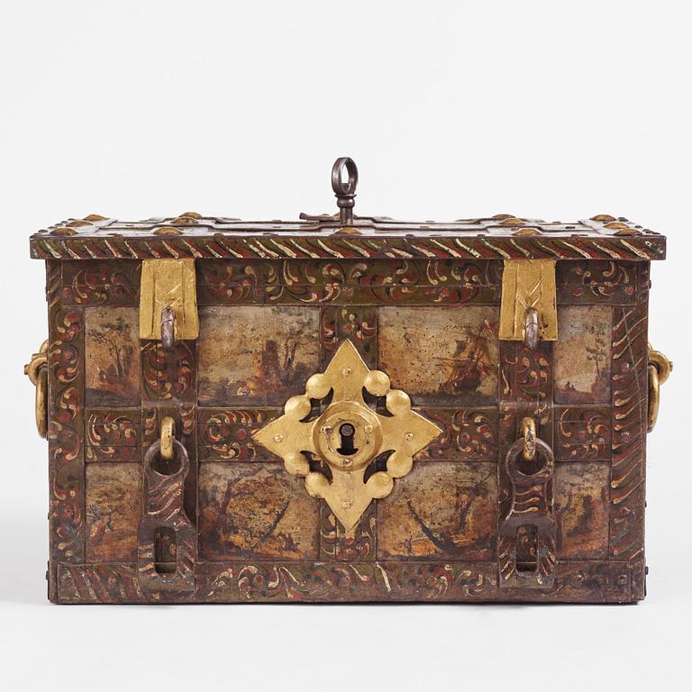 A Baroque German presumably Nuremberg iron 'Armada' chest, later part of the 17th century.