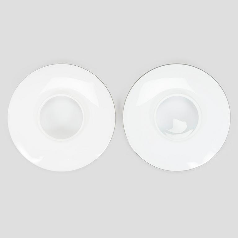 Arne Jacobsen, ceiling lamps/wall lamps, a pair, "AJ-Eklipta", Louis Poulsen, Denmark.