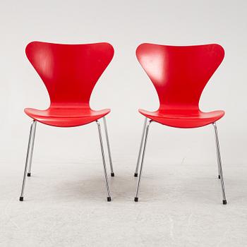 Arne Jacobsen, stolar, 6 st, "Sjuan", Fritz Hansen, Danmark.