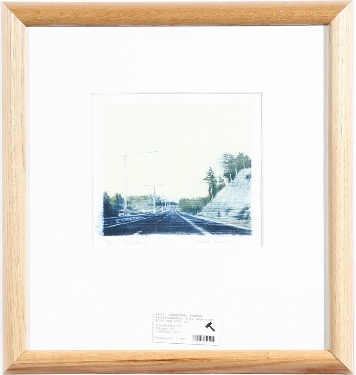 LANDERGREN, FREDRIK. Fotolitografier, 4 st, sign o nr 4/110 och 3/50.