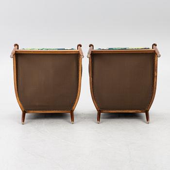 Kerstin Hörlin-Holmquist, armchairs a pair, "Skrindan", OPE-Möbler, second half of the 20th century.