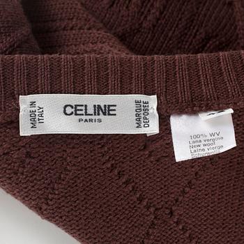 CÉLINE, a brown wool cardigan. French size 42.