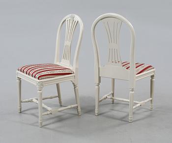 MATSALSMÖBEL, 9 delar, gustaviansk stil, 1900-talets andra hälft.