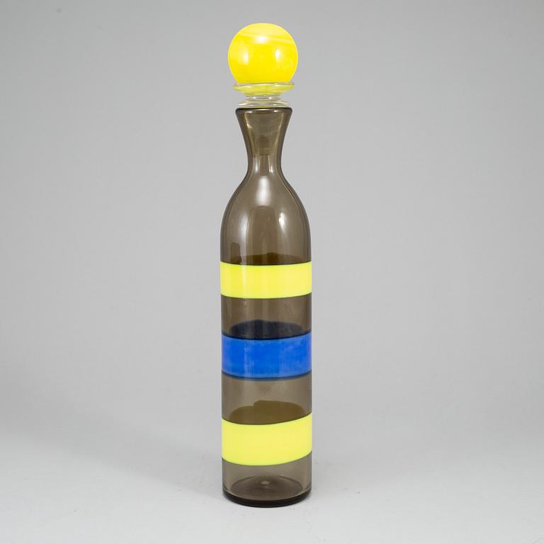 A glass bottle, Venini Murano, second half of the 20th century.