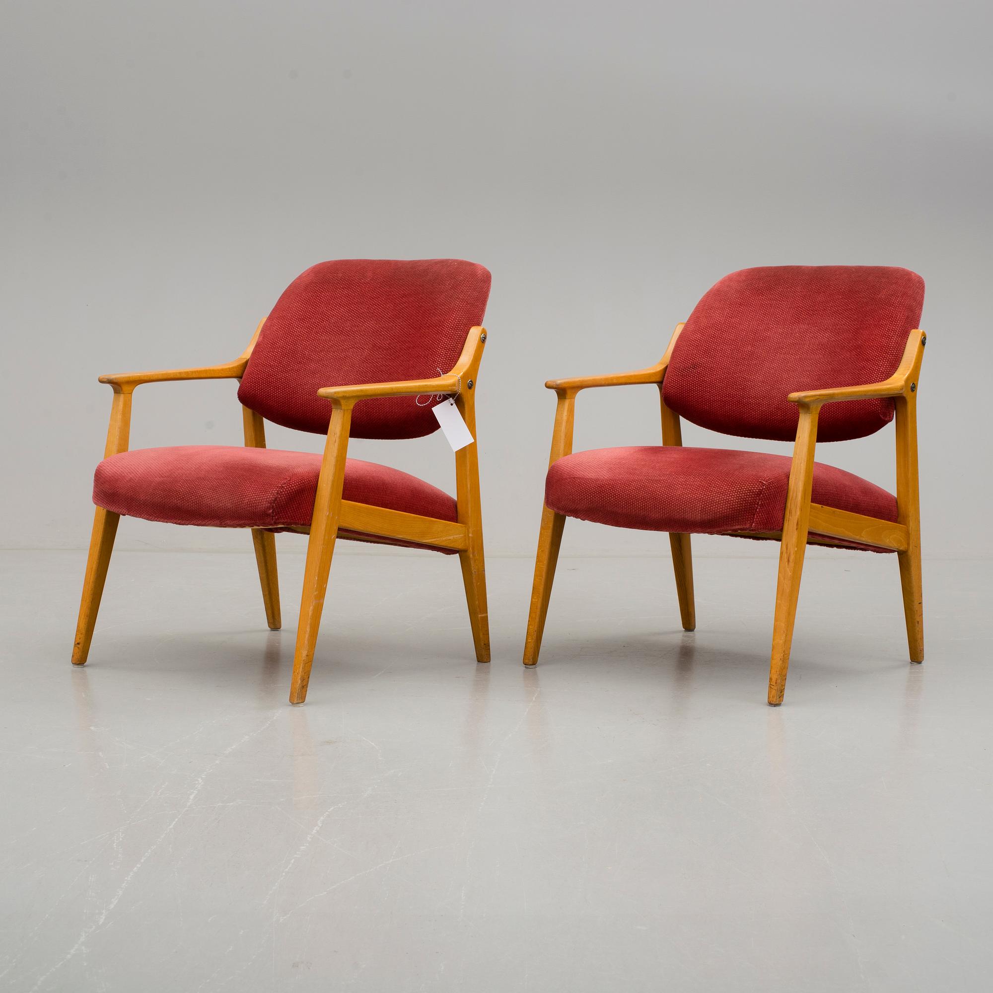 FÅTÖLJER, ett par, 1960/70-tal.
