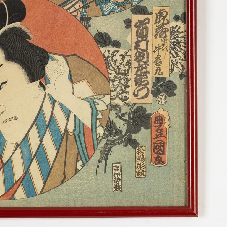 Utagawa Kunisada, a woodblock print in colours, mid 19th century.