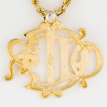 Dior necklace in gold metal.